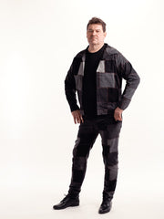 musta-farkkutakki-mittatilaus-miehille-ekologinen-takki-farkkukankaasta-vastuullinen-muoti-pala-farkkua-tilkkutakkitakki-tilkkutakki-patchjacket-design-muotitakki.